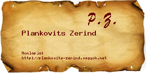 Plankovits Zerind névjegykártya